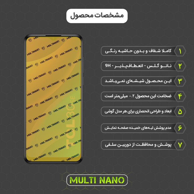 محافظ صفحه نمایش مولتی نانو مدل X-S1N مناسب برای گوشی موبایل تی سی ال 30 SE