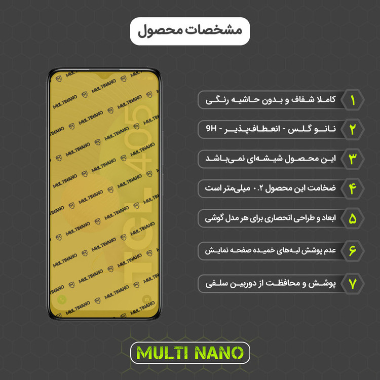 محافظ صفحه نمایش مولتی نانو مدل X-S3N مناسب برای گوشی موبایل تی سی ال 405 بسته سه عددی