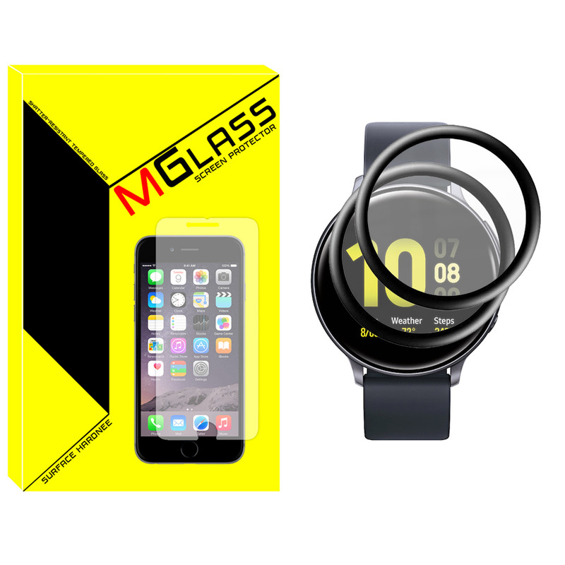 محافظ صفحه نمایش نانو ام‌گلس مدل Pmma-MG مناسب برای ساعت هوشمند سامسونگ Galaxy Watch Active 44mm بسته دو عددی
