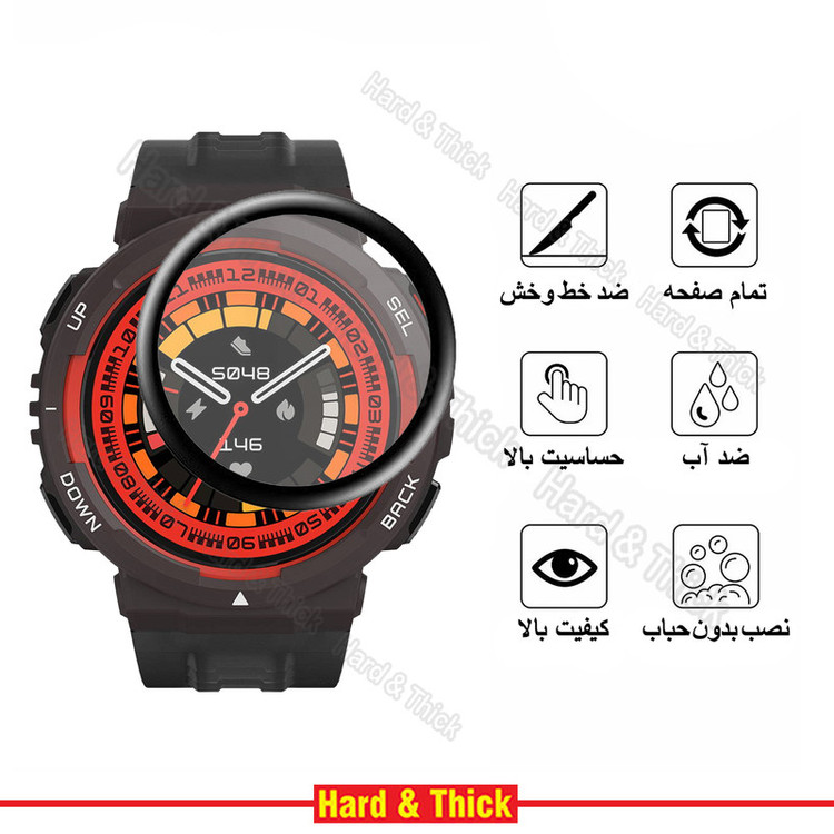 محافظ صفحه نمایش نانو هارد اند تیک مدل Pmma-HT مناسب برای ساعت هوشمند امیزفیت Active Edge بسته دو عددی