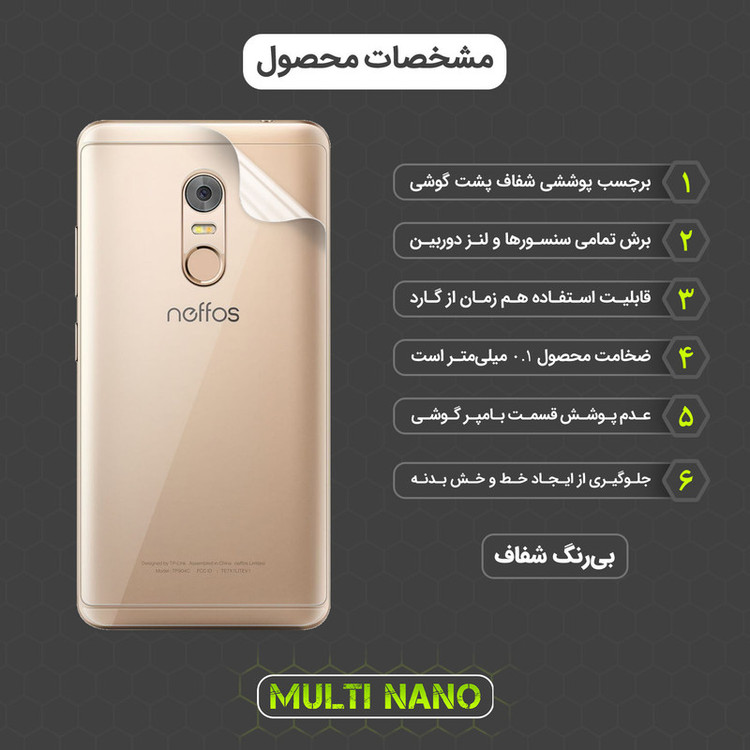 محافظ صفحه نمایش مولتی نانو مدل X-SFT مناسب برای گوشی موبایل تی پی لینک Neffos X1 Lite TP904 به همراه محافظ پشت