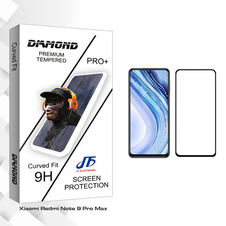 محافظ صفحه نمایش جی اف مدل Diamond glass مناسب برای گوشی موبایل شیائومی Redmi Note 9 Pro Max