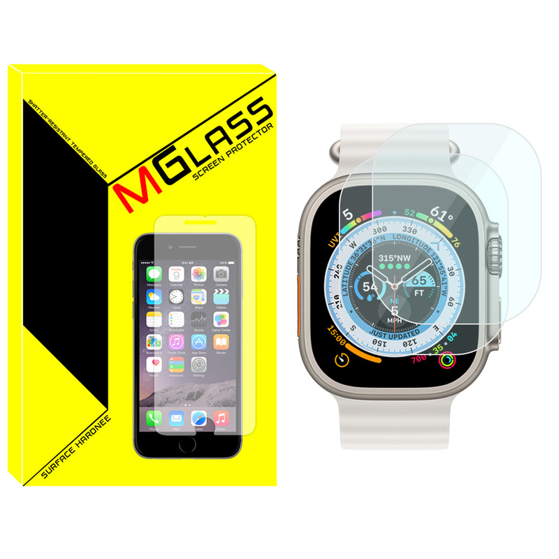 محافظ صفحه نمایش شیشه‌ای ام‌گلس مدل SH-MG مناسب برای ساعت هوشمند هاینو تکو T99 Ultra Max بسته دو عددی