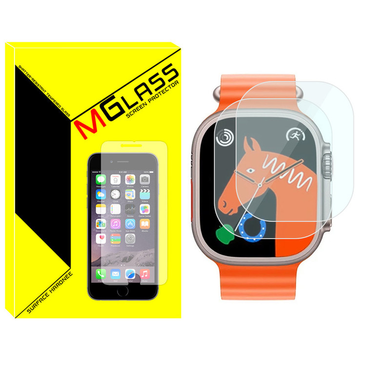 محافظ صفحه نمایش شیشهای امگلس مدل SH-MG مناسب برای ساعت هوشمند هاینو تکو T93 Ultra Max بسته دو عددی