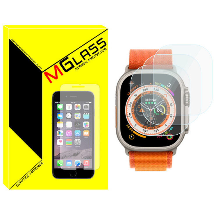 محافظ صفحه نمایش شیشهای امگلس مدل SH-MG مناسب برای ساعت هوشمند هاینو تکو T89 Ultra Max بسته سه عددی