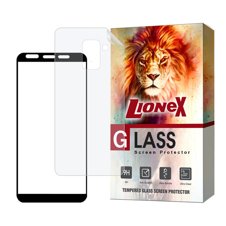 محافظ صفحه نمایش لایونکس مدل FUNABKLI مناسب برای گوشی موبایل سامسونگ Galaxy A8 2018 به همراه محافظ پشت گوشی هیدروژل