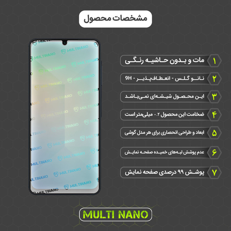 محافظ صفحه نمایش مات مولتی نانو مدل X-S1M مناسب برای گوشی موبایل سامسونگ Galaxy A06