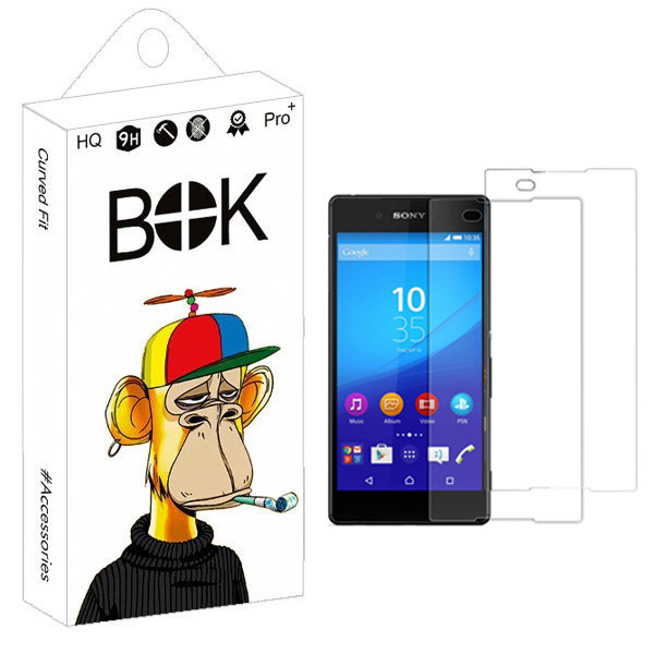 محافظ صفحه نمایش شیشه ای بوک مدل Transparent Plus مناسب برای گوشی موبایل سونی Xperia Z4 بسته دو عددی
