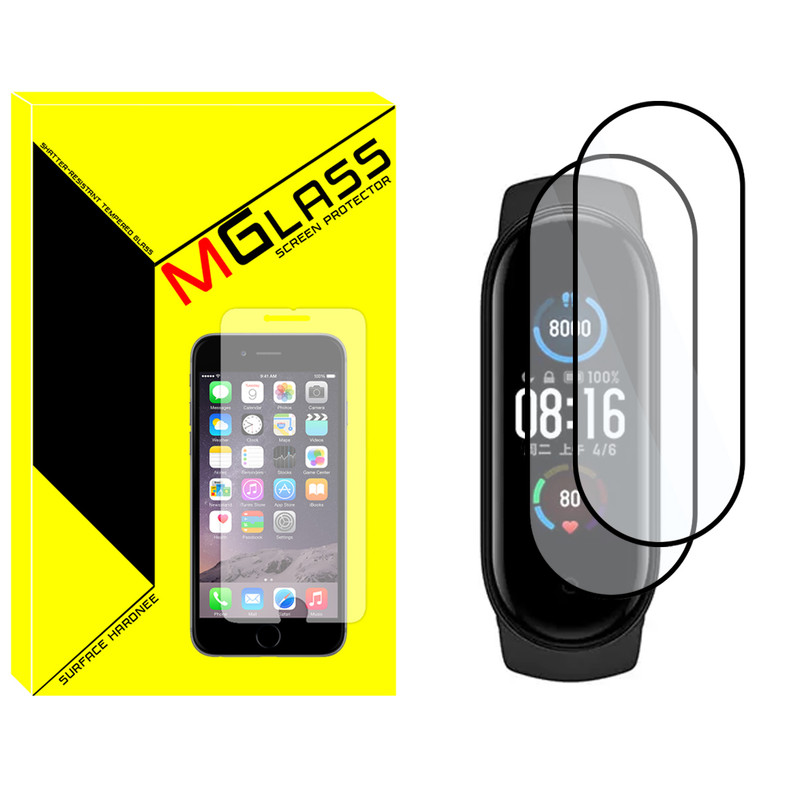 محافظ صفحه نمایش نانو ام‌گلس مدل Pmma-MG مناسب برای ساعت هوشمند شیائومی Mi band 8 pro بسته دو عددی
