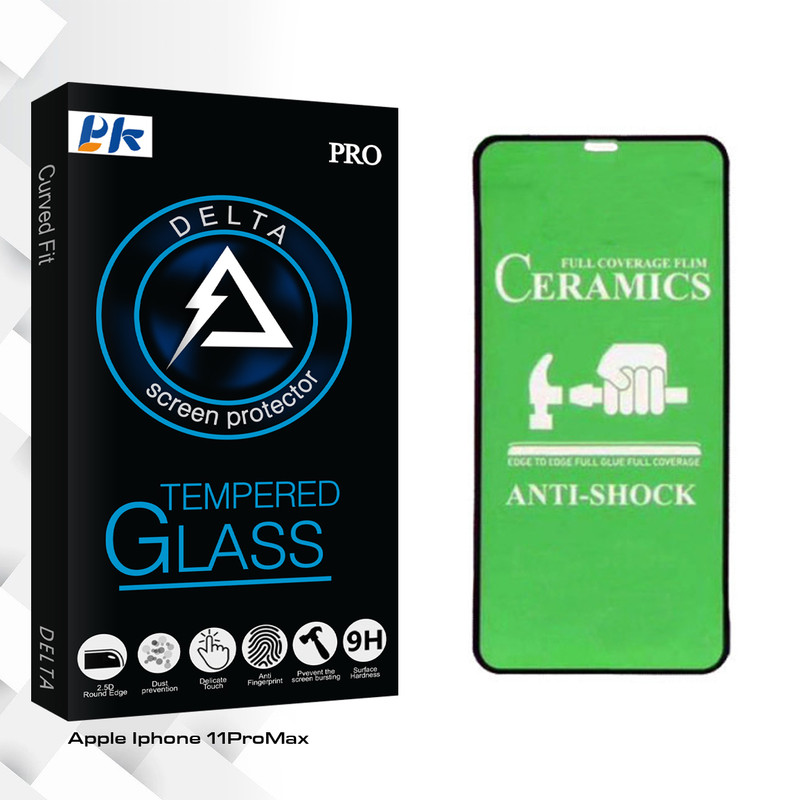 محافظ صفحه نمایش سرامیکی پی کی مدل Delta Glass مناسب برای گوشی موبایل اپل Iphone 11 Pro Max