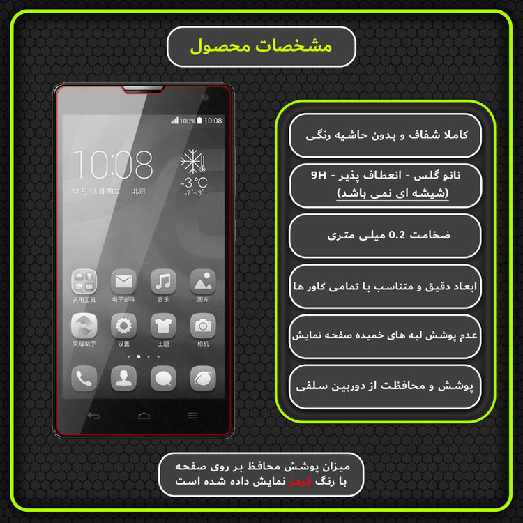 محافظ صفحه نمایش مولتی نانو مدل X-S2N مناسب برای گوشی موبایل آنر 3C بسته دو عددی
