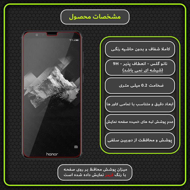 محافظ صفحه نمایش مولتی نانو مدل X-S2N مناسب برای گوشی موبایل آنر 7X بسته دو عددی