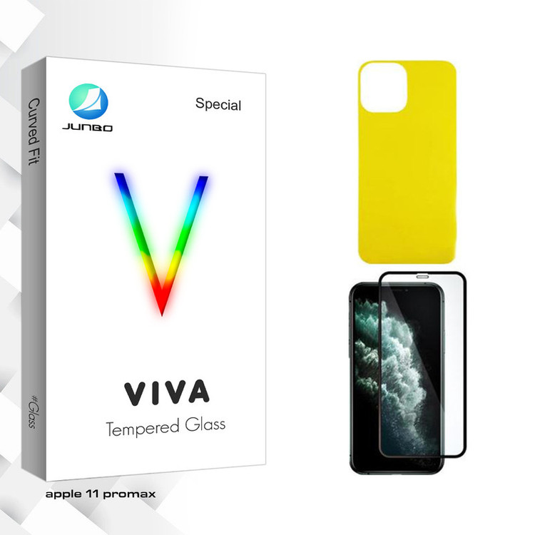 محافظ صفحه نمایش جانبو مدل Viva مناسب برای گوشی موبایل اپل iPhone 11 promax به همراه محافظ پشت گوشی