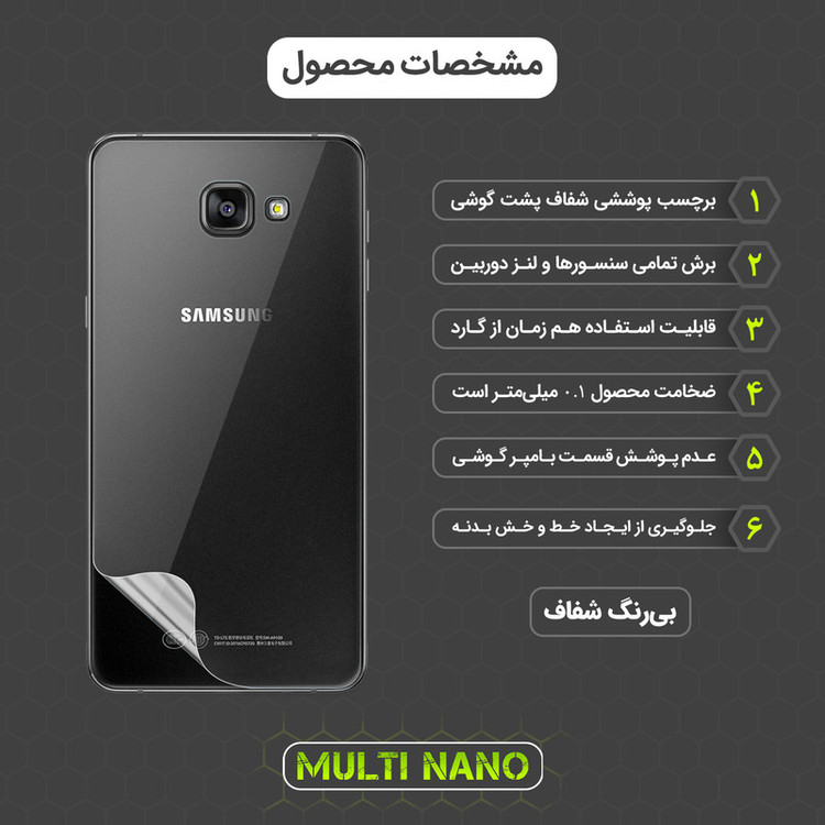 محافظ صفحه نمایش مولتی نانو مدل X-SFT مناسب برای گوشی موبایل سامسونگ Galaxy A9 Pro 2016 به همراه محافظ پشت گوشی