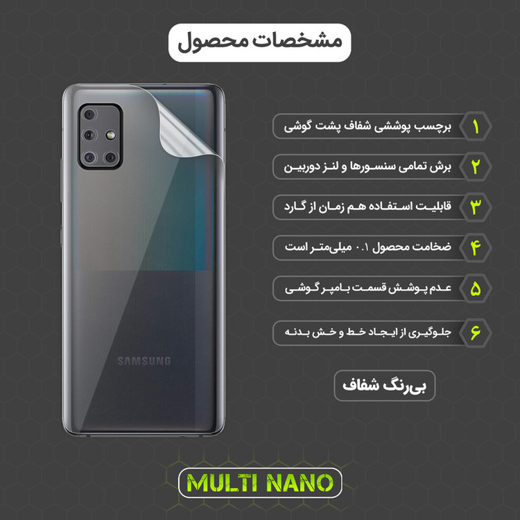 محافظ صفحه نمایش مولتی نانو مدل X-SFT مناسب برای گوشی موبایل سامسونگ Galaxy A51 5G UW به همراه محافظ پشت