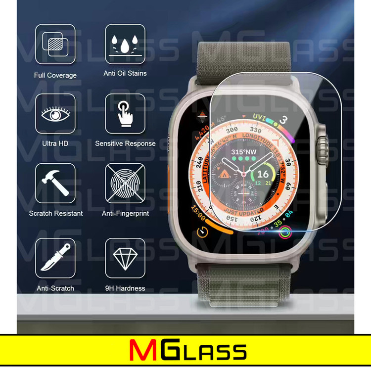 محافظ صفحه نمایش شیشهای امگلس مدل Glass-MG مناسب برای ساعت هوشمند ویرفیت X8 Ultra بسته دو عددی