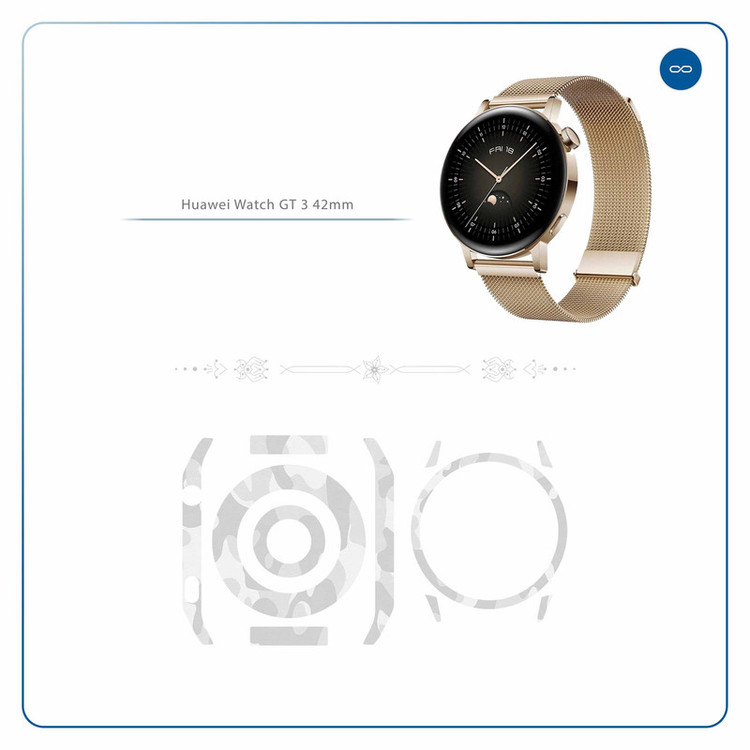 برچسب ماهوت طرح Army-Snow مناسب برای ساعت هوشمند هوآوی Watch GT 3 42mm