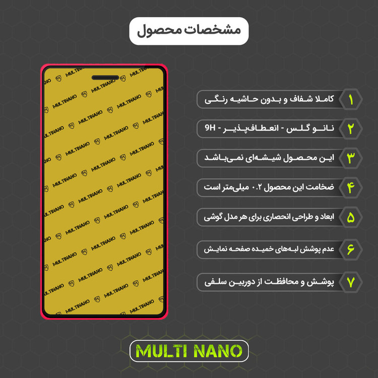 محافظ صفحه نمایش مولتی نانو مدل X-S1N مناسب برای گوشی موبایل جی ال ایکس Maad G6