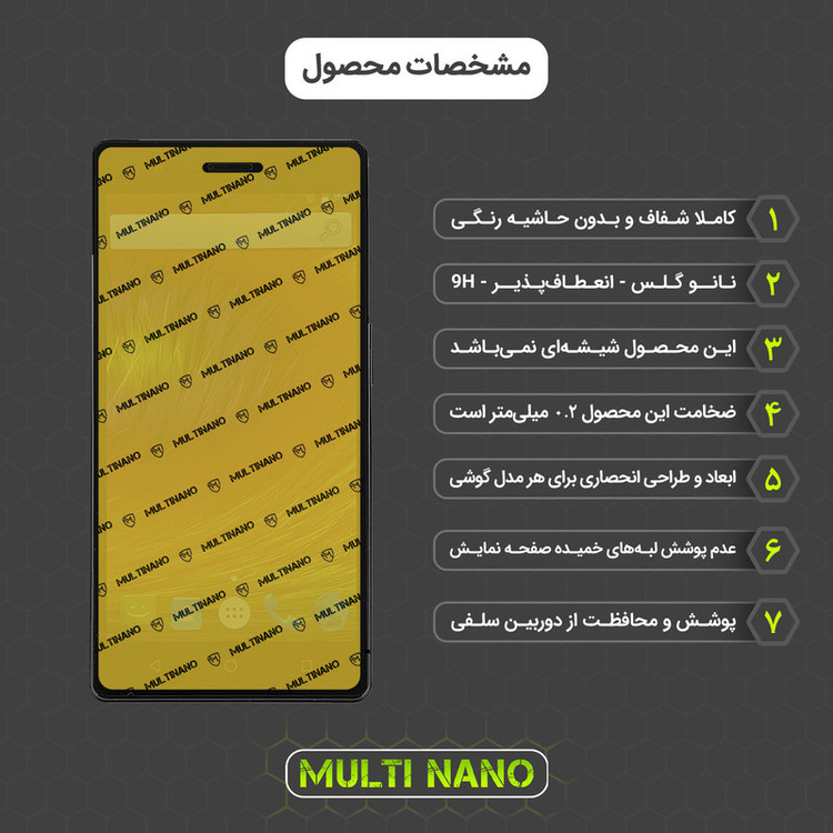 محافظ صفحه نمایش مولتی نانو مدل X-SFT مناسب برای گوشی موبایل جی ال ایکس Maad Plus به همراه محافظ پشت