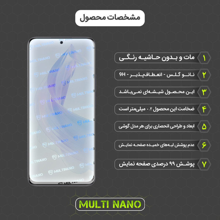 محافظ صفحه نمایش مات مولتی نانو مدل X-S1M مناسب برای گوشی موبایل آنر 90 Lite