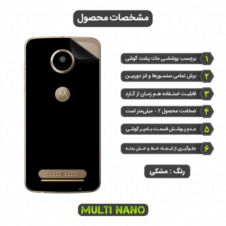 برچسب پوششی مولتی نانو مدل X-F1M مناسب برای گوشی موبایل موتورولا Moto Z2 Play