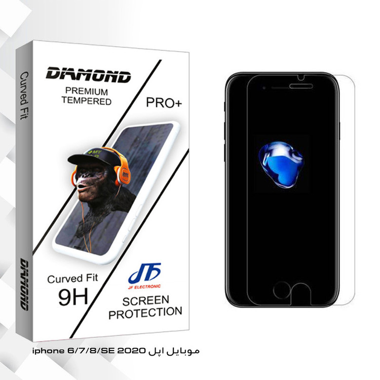 محافظ صفحه نمایش جی اف مدل Diamond glass مناسب برای گوشی موبایل اپل iphone 6/7/8/SE 2020
