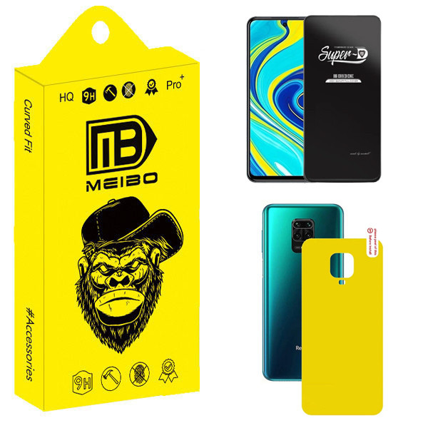 محافظ صفحه نمایش میبو مدل Transparent SuperD مناسب برای گوشی موبایل شیائومی Redmi Note 9 Pro / Note 9 Pro Max به همراه محافظ پشت گوشی