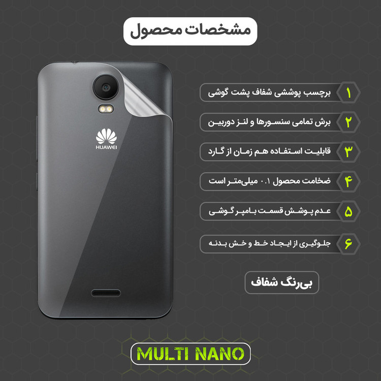 محافظ صفحه نمایش مولتی نانو مدل X-SFT مناسب برای گوشی موبایل هوآوی Y3C به همراه محافظ پشت