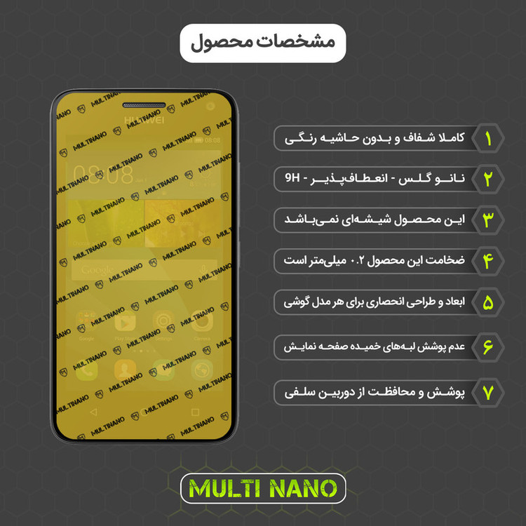 محافظ صفحه نمایش مولتی نانو مدل X-SFT مناسب برای گوشی موبایل هوآوی Y3C به همراه محافظ پشت