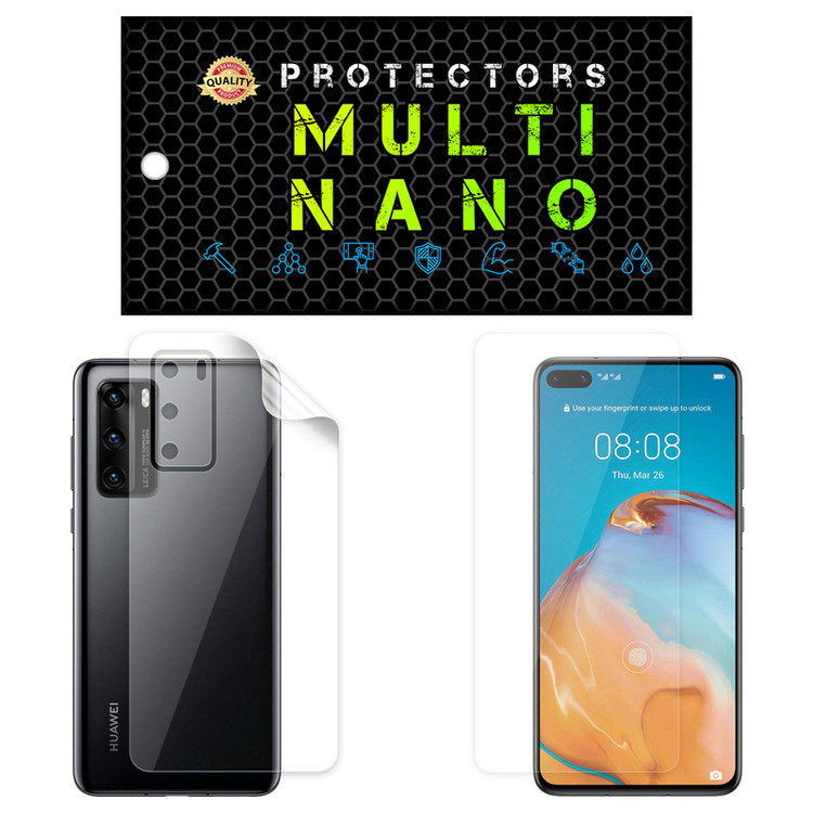 محافظ صفحه نمایش مولتی نانو مدل X-SFT مناسب برای گوشی موبایل هوآوی P40 4G به همراه محافظ پشت