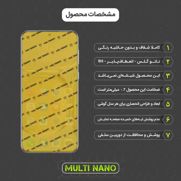 محافظ صفحه نمایش مولتی نانو مدل X-SFT مناسب برای گوشی موبایل هوآوی P50E به همراه محافظ پشت