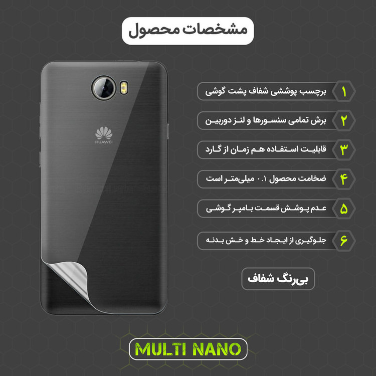 محافظ صفحه نمایش مولتی نانو مدل X-SFT مناسب برای گوشی موبایل آنر Y5 II به همراه محافظ پشت