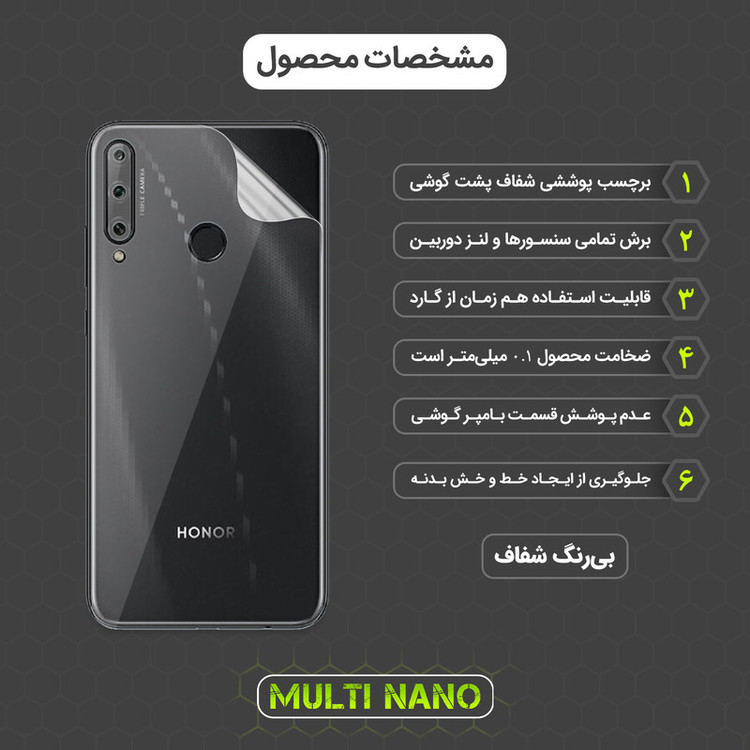 محافظ صفحه نمایش مولتی نانو مدل X-SFT مناسب برای گوشی موبایل آنر 9Cبه همراه محافظ پشت