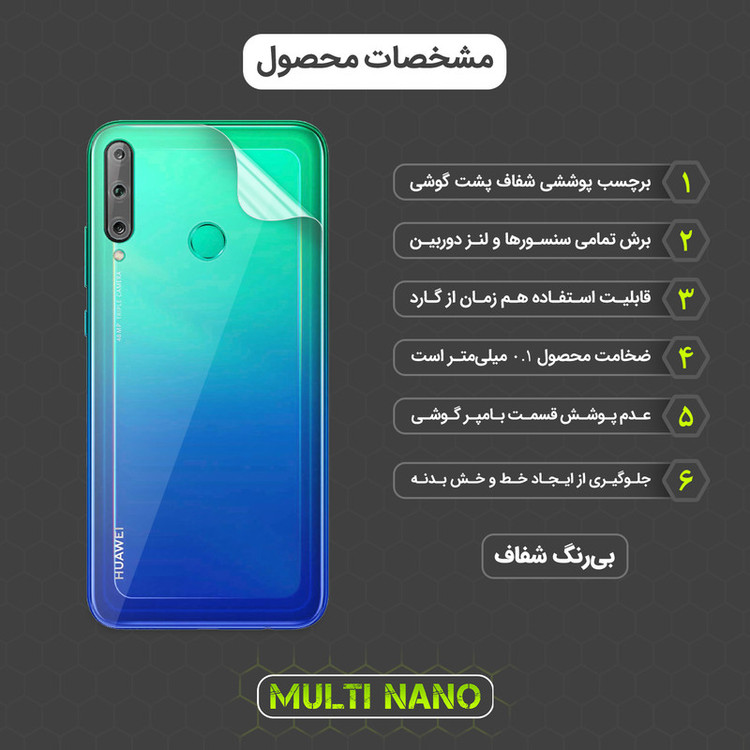 محافظ صفحه نمایش مولتی نانو مدل X-SFT مناسب برای گوشی موبایل هوآوی Y7P به همراه محافظ پشت