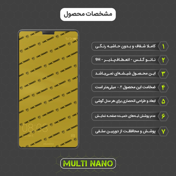 محافظ صفحه نمایش مولتی نانو مدل X-SFL مناسب برای گوشی موبایل هوآوی Mate 8 به همراه برچسب پوششی