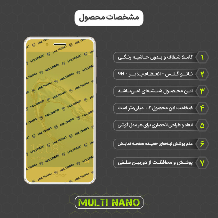 محافظ صفحه نمایش مولتی نانو مدل X-SFM مناسب برای گوشی موبایل آنر 6C به همراه برچسب پوششی