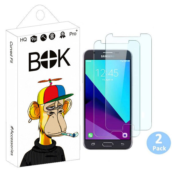محافظ صفحه نمایش شیشه ای بوک مدل OptiShield مناسب برای گوشی موبایل سامسونگ Galaxy J3 2018 بسته دو عددی