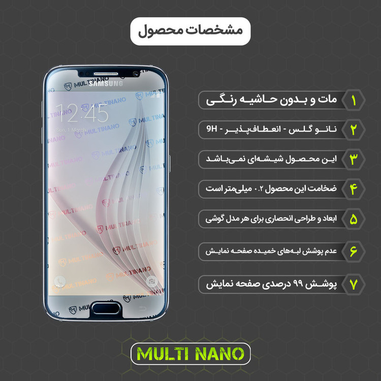 محافظ صفحه نمایش مات مولتی نانو مدل X-S3M مناسب برای گوشی موبایل سامسونگ Galaxy S6 بسته سه عددی