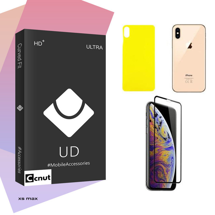 محافظ صفحه نمایش شیشه ای کوکونات مدل UDB مناسب برای گوشی موبایل اپل iPhone Xs max به همراه محافظ پشت گوشی