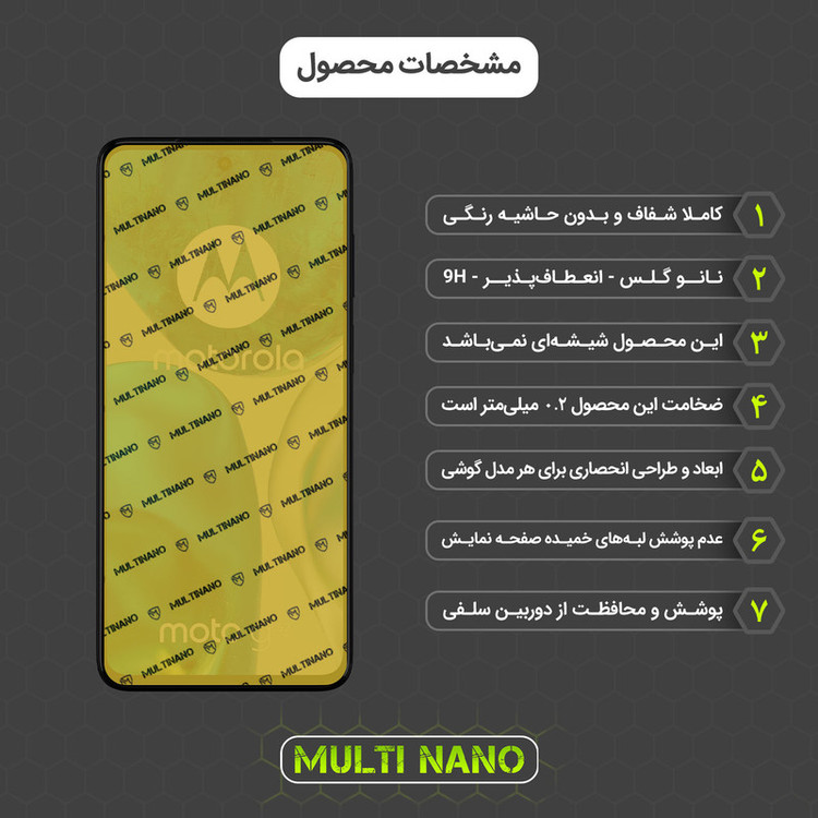 محافظ صفحه نمایش مولتی نانو مدل X-SFM مناسب برای گوشی موبایل موتورولا Moto G52 به همراه برچسب پوششی