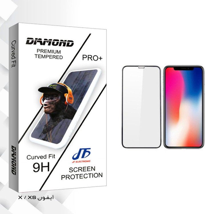محافظ صفحه نمایش جی اف مدل Diamond glass مناسب برای گوشی موبایل اپل iPhone X/XS