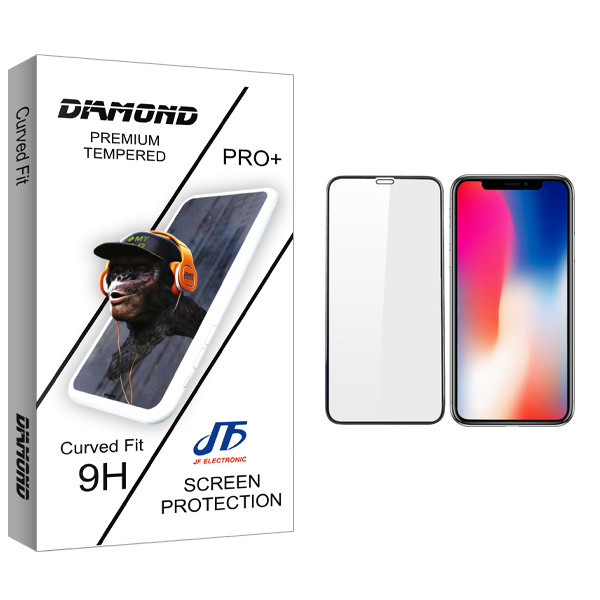 محافظ صفحه نمایش جی اف مدل Diamond glass مناسب برای گوشی موبایل اپل iPhone X/XS