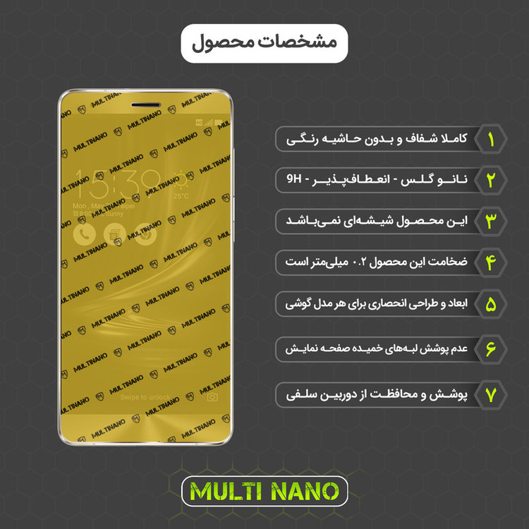 محافظ صفحه نمایش مولتی نانو مدل X-SFG مناسب برای گوشی موبایل ایسوس Zenfone 3 Deluxe 5.7 in / ZS570KL به همراه برچسب پوششی