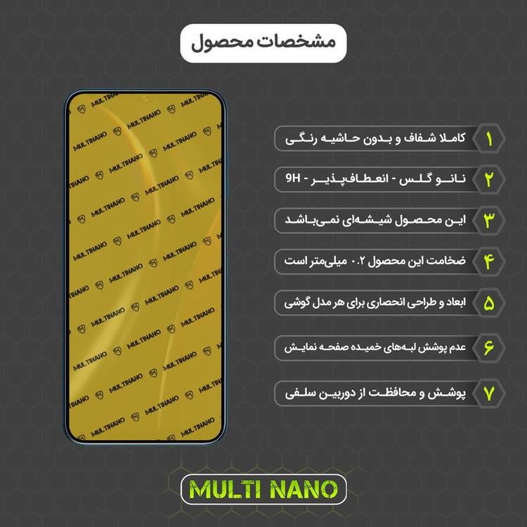 محافظ صفحه نمایش مولتی نانو مدل X-SFT مناسب برای گوشی موبایل بلو G52L به همراه محافظ پشت