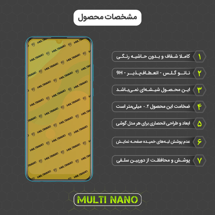 محافظ صفحه نمایش مولتی نانو مدل X-SFL مناسب برای گوشی موبایل آنر 9A به همراه برچسب پوششی