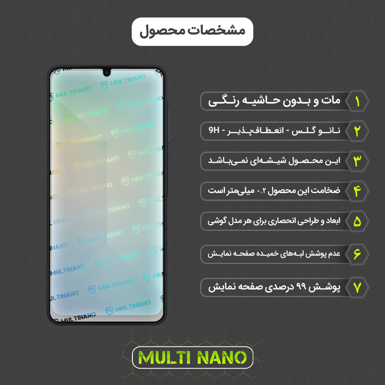 محافظ صفحه نمایش مات مولتی نانو مدل X-S1M مناسب برای گوشی موبایل سامسونگ Galaxy A06