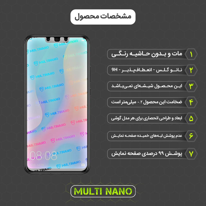 محافظ صفحه نمایش مات مولتی نانو مدل X-S1M مناسب برای گوشی موبایل هوآوی Nova 3i