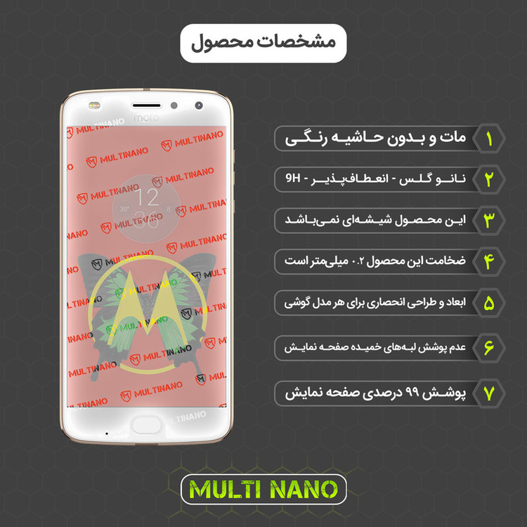 محافظ صفحه نمایش مات مولتی نانو مدل X-S1M مناسب برای گوشی موبایل موتورولا Moto Z2 Play