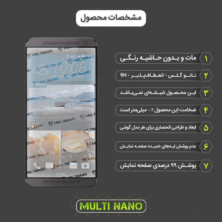 محافظ صفحه نمایش مات مولتی نانو مدل X-S1M مناسب برای گوشی موبایل اچ تی سی One E9