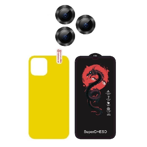 محافظ صفحه نمایش اسپایدر مدل HORO مناسب برای گوشی موبایل اپل iPhone 13 Pro به همراه محافظ پشت گوشی و محافظ لنز دوربین